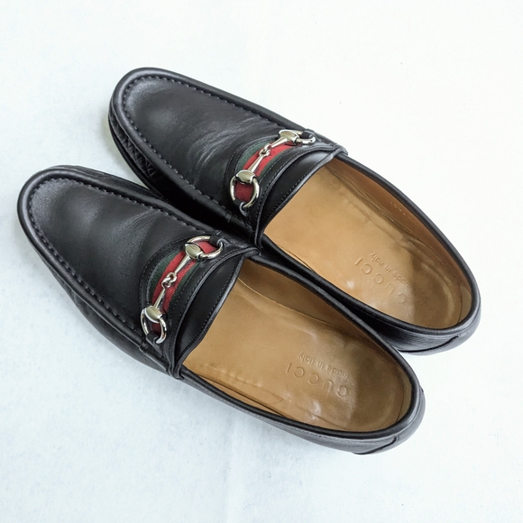 Gucci Horsebit Loafers Black Leather Men US 8 main image 15